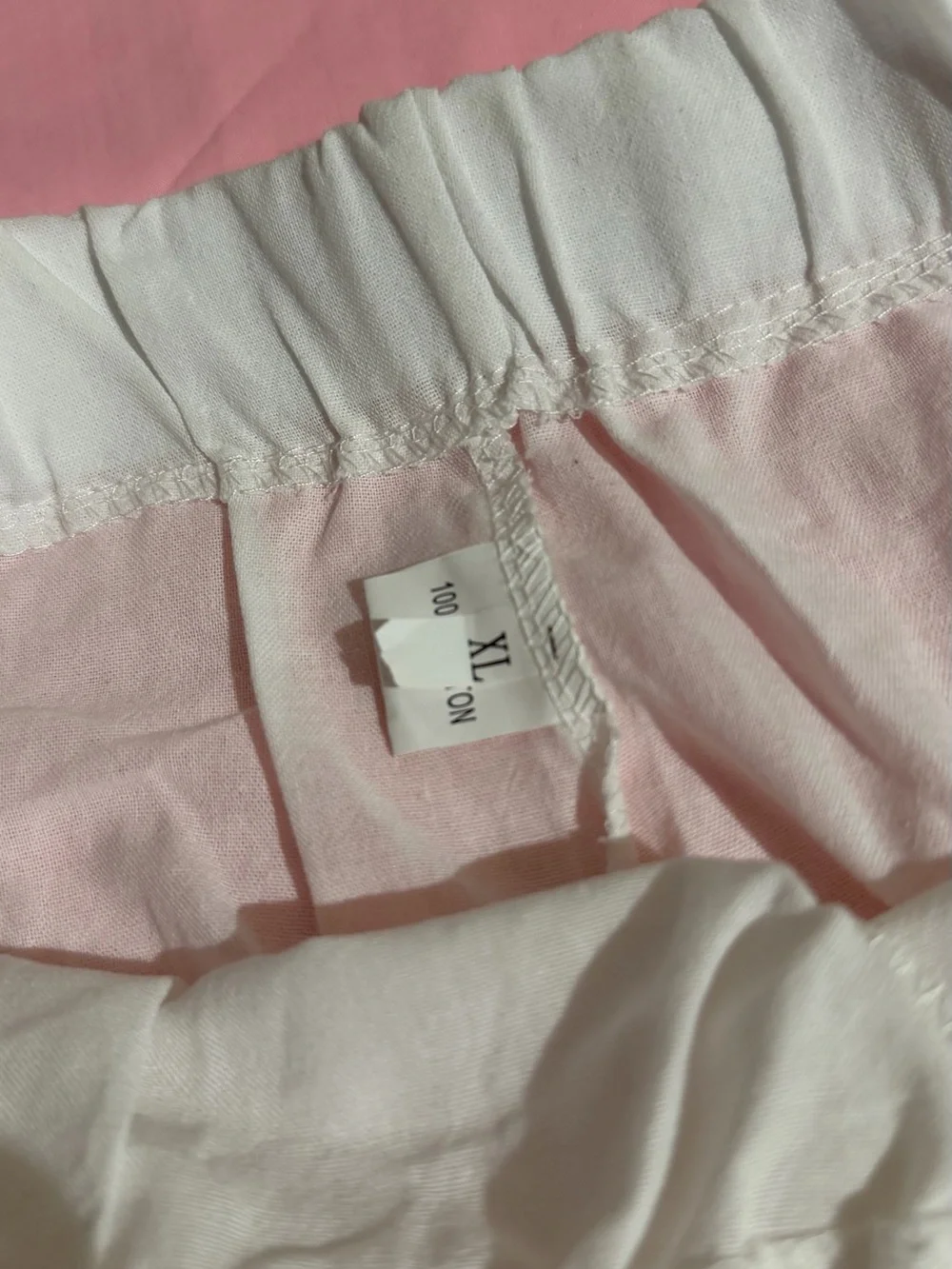 Women size XL White Linen Drawstring Cargo Pants - Casual Relaxed Fit
